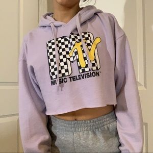 MTV graphic cropped hoodie 💜